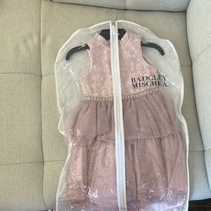 Badgley Mischka Mauve Embroidered Gown